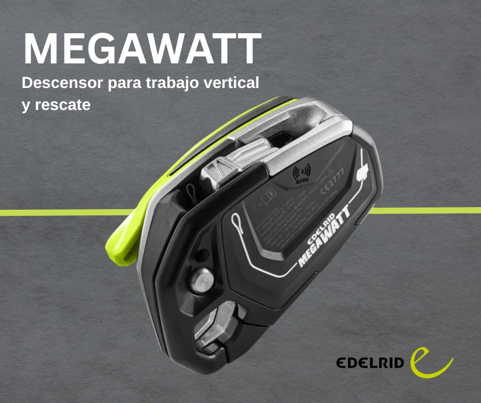 Edelrid Megawatt: descensor para trabajo vertical y rescate - Ameyalli