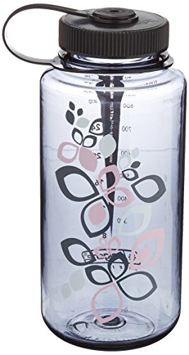 Nalgene Boca Ancha 1 lt– Gris Con Flor Rosa
