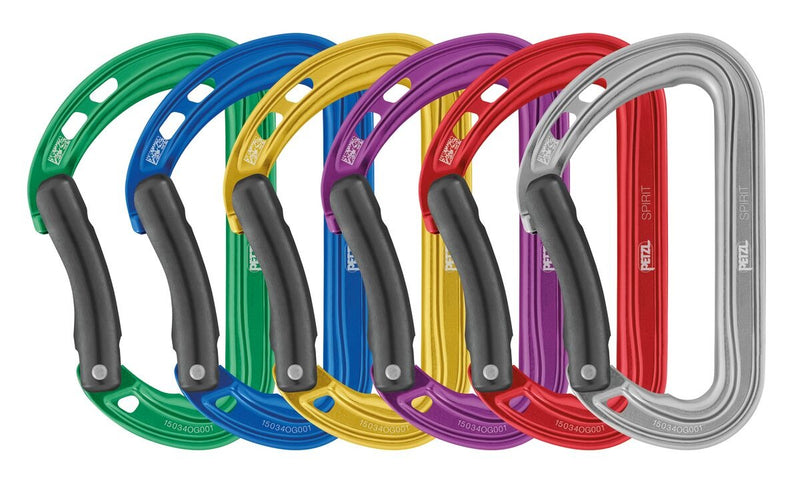 Petzl Spirit – Pack de 6 Mosquetones Keylock Gate Curvo